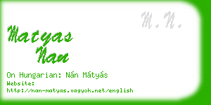 matyas nan business card